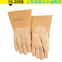 WELDAS/威特仕 杏色猪青皮中袖筒款 电焊手套 10-2008(L-XL) （单位：副）