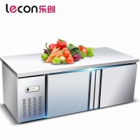 乐创(lecon) 冷冻2.0米工作台商用冰箱冰柜直冷卧式冷柜 不锈钢冷冻保温厨房操作台 机械控温