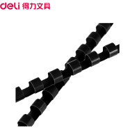 得力(deli)3833 6mm装订胶圈黑色100支/盒 适用21孔梳式装订机胶圈 装订胶环 圆形装订夹条装订耗材装订机