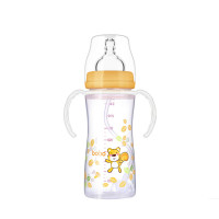乐儿宝（bobo）婴幼儿PP宽口径奶瓶260ML（黄色）适用年龄12月以上