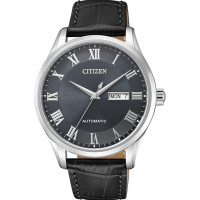 西铁城(CITIZEN)手表男日本自动机械皮带黑盘星期日历显示商务休闲简约防水男表NH8360-12HB NH8360-12HB