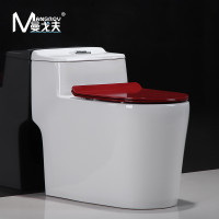 曼戈夫卫浴（MANGROV）马桶大冲力大口径连体虹吸式坐便器家用地排节水静音座便器 250/350/400/300MM 红色脲醛盖板【包安装】【送货入户】 350MM