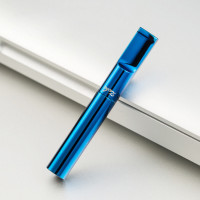 zobo正牌细烟烟嘴女士过滤器循环型可清洗净烟器男金属拉杆式烟具 蓝色