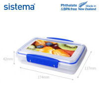新西兰Sistema 保鲜盒 1550 380ml矩形保鲜盒进口食品材质午餐饭盒水果零食存储盒 1550-白色