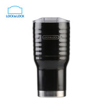 乐扣乐扣（lock&lock）海浪真空保温汽车杯 LHC4148BLK-OCH 黑色 750ml