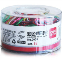 【精选】得力 0038彩色回形针混色 160枚/筒（10筒价格）