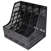 [精选]得力(deli)9848四联/四栏文件筐/文件框(黑色)(5只价格) 黑色 黑色
