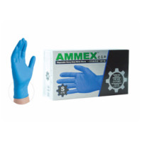 爱马斯 Ammex APFNCHD46100 蓝色丁晴 一次性手套，无粉，L