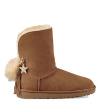 UGG 2018 秋冬新品 Classic Charm Boot 经典吊饰中筒保暖雪地靴 女士中筒靴平跟 栗子棕 36码/US5