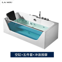 新款小户型亚克力浴缸家用情侣独立式卫生间双人按摩浴缸 空缸+五金件+冲浪按摩 ≈1.2m