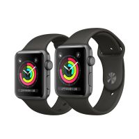 Apple Watch Series3 S3 42毫米+蜂窝网络 深空灰色铝金属壳搭配黑色运动型表带 42mm手表GY2