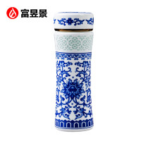 瓷盖 剪窗花青花