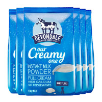 德运(Devondale)高钙全脂成人奶粉1KG 6袋