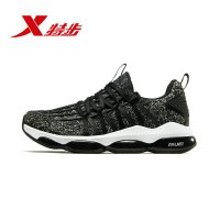 特步(Xtep)女跑鞋正品2018秋新款气垫减震一体织防滑橡胶女士运动跑步鞋882418119538 白金 39