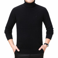 冬季加厚正品鄂尔多斯羊绒衫男100%纯山羊绒拉链半高领纯羊毛男士毛衣中年针织毛衣男高领拉链针织衫男休闲毛衣男恒源祥阿玛尼 6130黑色高领 190/104A