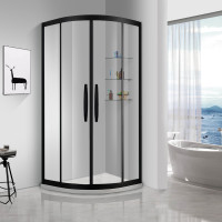 箭牌卫浴(arrow) 整体淋浴房弧扇形钢化玻璃浴室简易淋浴房整体淋浴房 黑色弧形AES7139G（8mm）