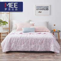 梦洁(MENDALE)家纺 梦洁MEE/觅出品 全棉夏凉被空调被纯棉面料斜纹被夏被子单人可水洗夏季花朵/草/叶子纤维填充 黛西(粉红色） 1.5*2.0m