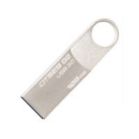 金士顿(Kingston)128GB U盘 USB3.0 DTSE9G2 金属迷你型车载U盘 银色亮薄单位：个