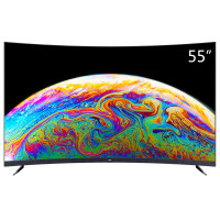 TCL 55T3D 55英寸超高清34核人工智能曲面 7.9mm金属超薄4K电视（黑色）