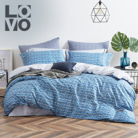 LOVO家纺 时尚全棉ins风床单被套床品四件套 威斯克尔 1.8米床(被套220x240cm) 威斯克尔 2.0*2.3m