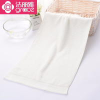 洁丽雅 74*33cm 纯棉断档 毛巾 (颜色可选 米/红/兰/桔) 6713 白色