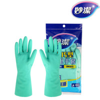 妙潔 妙洁0152 清洁手套橡胶绒里 家用洗碗手套 灵巧型 大号