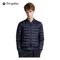 三极户外(Tripolar) TP9075 羽绒服男运动轻薄休闲男装立领冬装加肥加大码外套 藏青色 XL