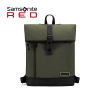 Samsonite/新秀丽男士时尚翻盖双肩背包涤纶潮人背包折叠电脑包运动休闲包男 96N 卡其色