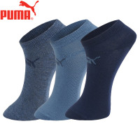 PUMA彪马袜子男士薄款运动船袜3双装 牛仔蓝 均码