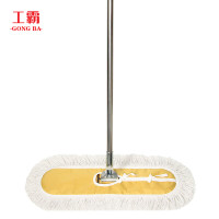 工霸（GONGBA）不锈钢杆平板拖把 尘推 精品加厚米黄 110CM 1把（货期3-5天）