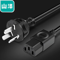 山泽(SAMZHE) 电脑主机电源线 品字尾三孔电源连接线 适用电脑主机显示器 弯插1.8米DY-03