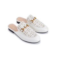 [直营]官方授权OZLANA FOOTWEAR UGG澳洲品牌花呢牛皮女士穆勒鞋乐福鞋凉鞋拖鞋单鞋女鞋OZ3058 White白色 39码