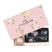 COACH 蔻驰 奢侈品 欧美时尚女士黑色印花织物洗漱包化妆包手包 女 黑色