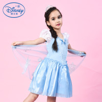 迪士尼DISNEY 女童公主裙 冰雪奇缘艾莎公主同款 薄款连衣裙 孔雀蓝-艾莎 150cm