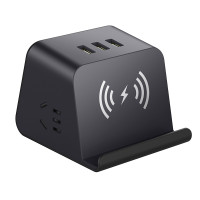 aigo爱国者无线充充电器 电源适配器三星小米通用用 苹果华为 2位+3个USB M0230Q黑灰