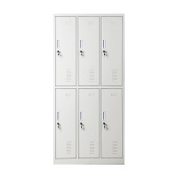富和美(BNF)透气孔设计6门更衣柜加厚款(高1800mm*宽900mm*深420mm) 银色
