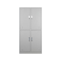 富和美(BNF)透气孔设计4门更衣柜加厚款(高1800mm*宽900mm*深420mm) 银色