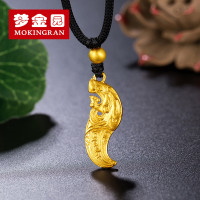 梦金园 黄金吊坠足金999吉祥神兽古法工艺挂坠 男女款 6.76g（金重误差±0.02g）