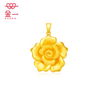 金一 足金999立体花朵精品女士 黄金吊坠 花朵挂坠新款送妈妈金坠子可配项链 (计价)ABB016 13.22克