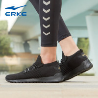 鸿星尔克(ERKE)男鞋运动鞋男2019年春夏季新款男跑步鞋面慢跑休闲鞋 正黑 40