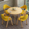 黄色布4椅+80原木桌