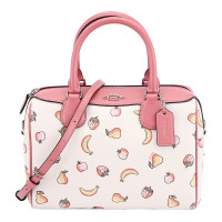 COACH 蔻驰 奢侈品 女士手提包白色图案款皮革手提单肩斜挎桶包欧美时尚 白色图案款