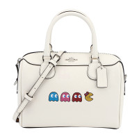 COACH 蔻驰 奢侈品 欧美时尚女士手提包白色皮革手提单肩斜挎桶包 白色