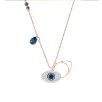 SWAROVSKI 施华洛世奇 人造水晶DuoEvilEye恶魔之眼 女士项链锁骨链轻奢饰品 5172560 蓝色