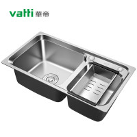 华帝(VATTI)厨房304不锈钢双槽 大容量拉伸洗菜盆洗碗盆水槽091206 091206银色