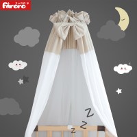faroro日本婴儿床蚊帐带支架宫廷开门蒙古包儿童宝宝蚊帐罩挡风帐