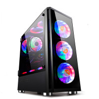 金河田峥嵘Z20台式机电脑主机箱游戏水冷全侧透钢化玻璃ATX电脑机箱配3个彩虹风扇