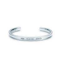 蒂芙尼TIFFANY&CO.经典1837 窄版开口手镯 925银手镯 中号