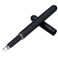 n9太极系列 F笔尖钢笔铱金笔办公墨水笔签字笔 新中国风原创设计 黑色-玄玉