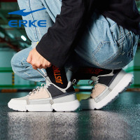 鸿星尔克(ERKE)男滑板鞋2018秋运动鞋子男时尚轻便防滑舒适慢跑鞋51118301256 浅灰 40